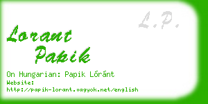 lorant papik business card